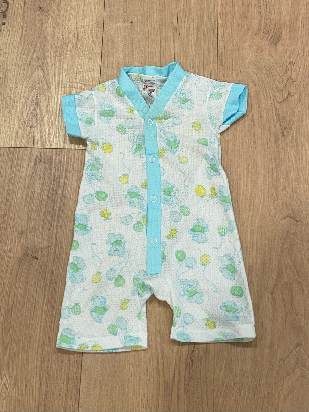 Vintage Sears Baby Bodysuit Blue Bears And Yellow Ballon’s, 13-16 Lbs.